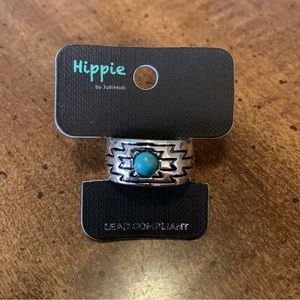 Hippie by JolliMolli Silver Turquoise Ring